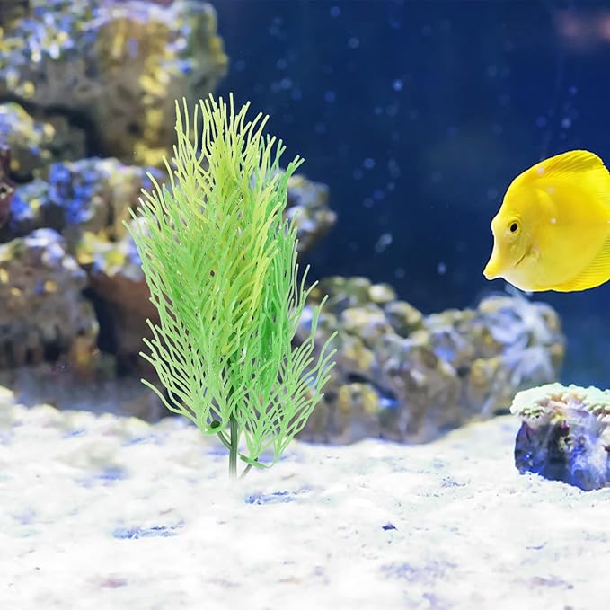 STOBOK 1Pc Artificial Aquarium Plants, Artificial Hornwort Plant Coral Decor Fish Tank Plants Coral Reef Decor Seaweed Decor for Aquarium Decorations Ornaments, Green