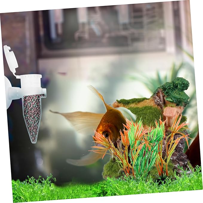 POPETPOP 5PCS Automatic Shrimp Feeder Tube with Suction Cup for Aquarium Mini Shrimp Hatchery Fish Feeding Device Small Fish PET Feeder