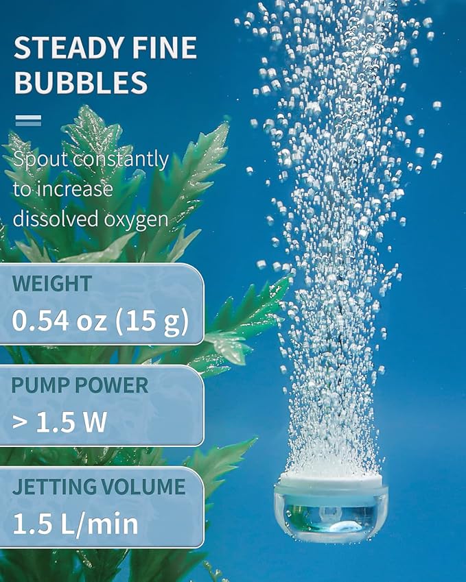 Pawfly Aquarium Air Stone Disc, 0.9 Inch Tiny Fish Tank Air Stone Kit Ultra-High Dissolved Bubbler Airstone with Accessories for Aquarium Fish Tank and Small Bucket(Pump and Tubing Not Included)