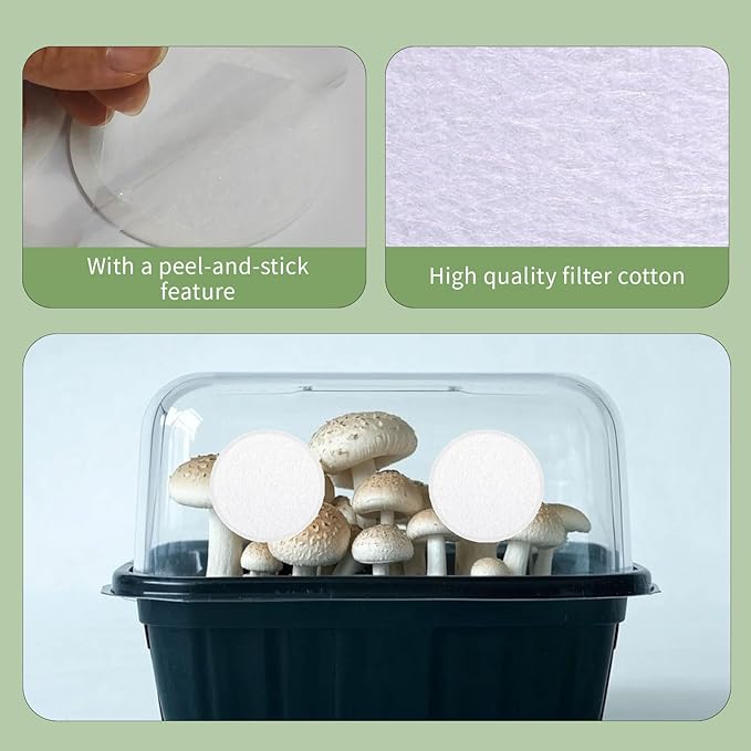 TINSKY 24 Pcs 2.5" Monotub Adhesive Filter Disks-3MM Thick Monotub Filter Discs-Monotub Filters for Mushroom Growing Supplies Filter Pad Replacements