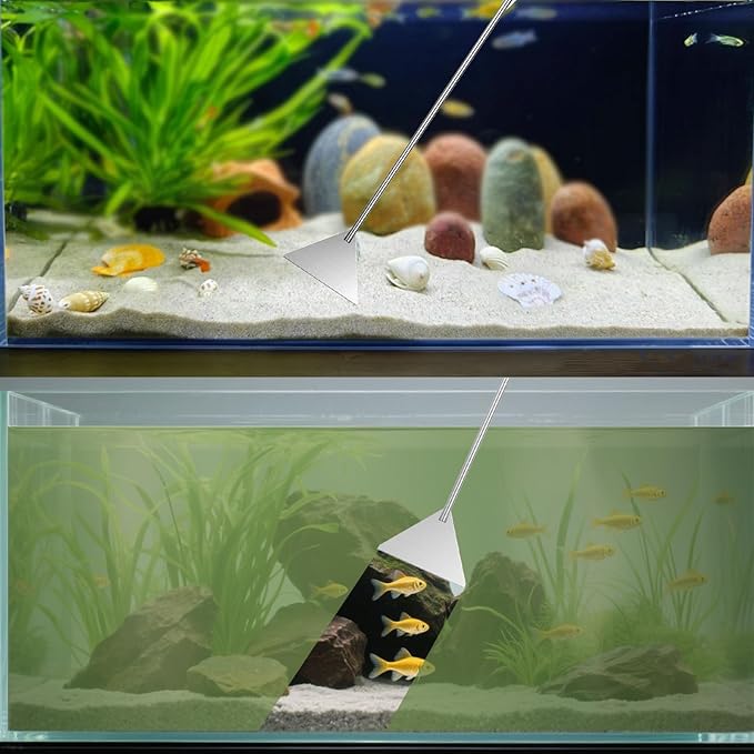 Carefree Fish 7IN1 Aquarium Cleaning Tools Long Handle Adjustable Length 18~24Inch Fish Tank Cleaner Kit Algae Scraper Scrubber Brushes Set Plant Scissor Long Tweezer