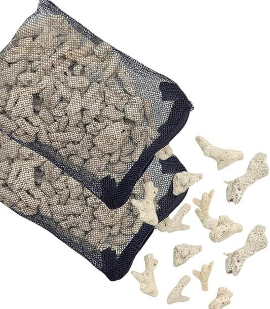 2 Packs Crushed Coral Filter for Aquarium,Fish Tank Crushed Coral for Freshwater Aquarium Ph Aquarium Bio Filter Media Bag Reusable Aquarium Filter