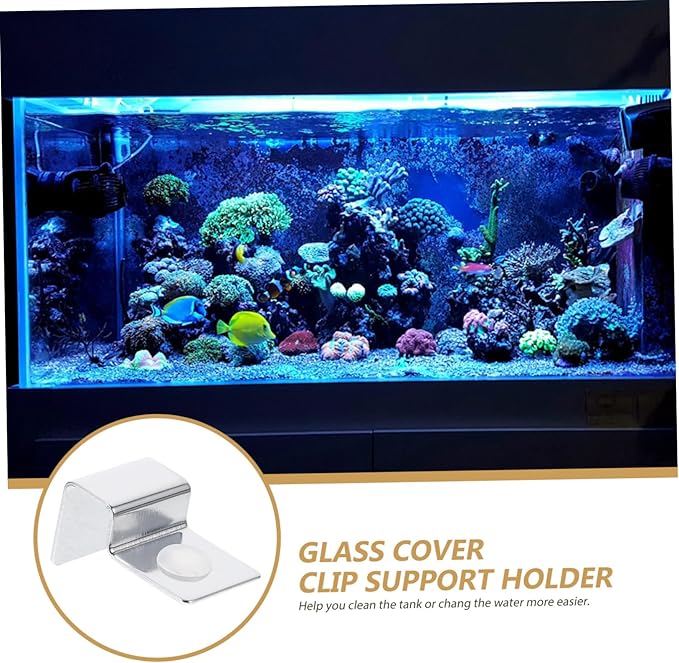 Ipetboom 3sets Stainless Steel Aquarium Clips 10mm Easy Install Tank Mounting Clip for Glass Cover 4pcs*3