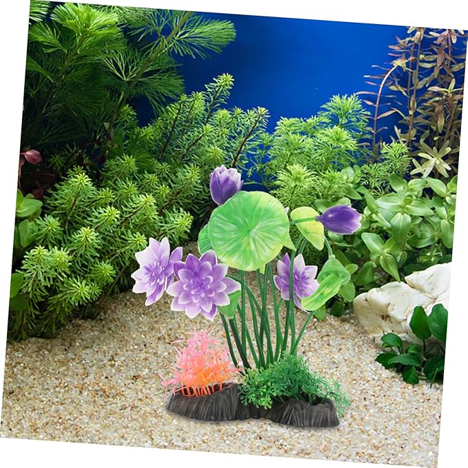 Ipetboom 2pcs Artificial Aquarium Plant Decoration Simulation Water Grass for Fish Tank Lightweight Fish Decor Realistic Aquarium Accessory for Office