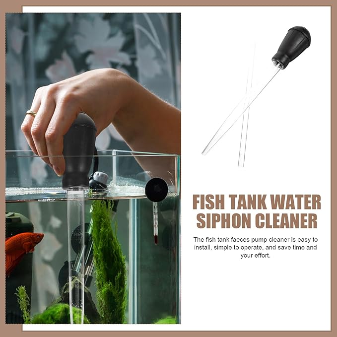 Fish Tank Gravel Vacuum Cleaner Manual Water Filtering Tool Aquarium Gravel Sand Faeces Cleaning Kit Black for Aquarium Maintenance