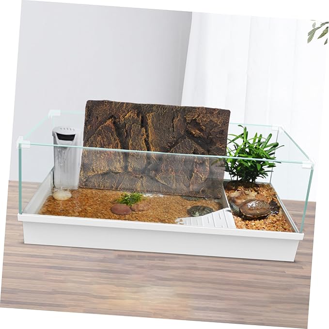 STOBOK 3D Reptile Tank Background Board Pu Material Turtle Aquarium Decor Terrarium Display for Pet Habitat Wall Decoration