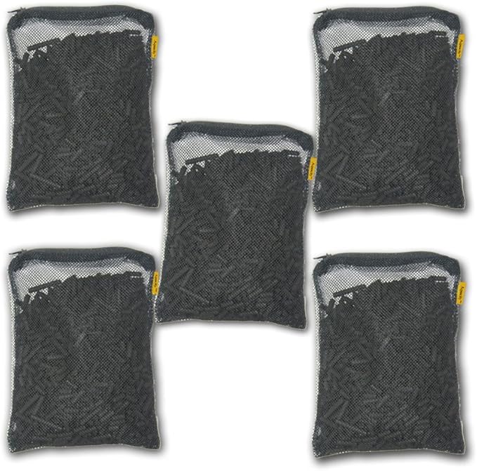 Aquacity Canister Filter Media Replacement Bags - Activated Charcoal Pellet Carbon, Bio Ceramic Rings, 1" Bio Sponge Balls for Aquarium Fish Pond Tank Canister Water Filtration (Carbon 5-Pack)