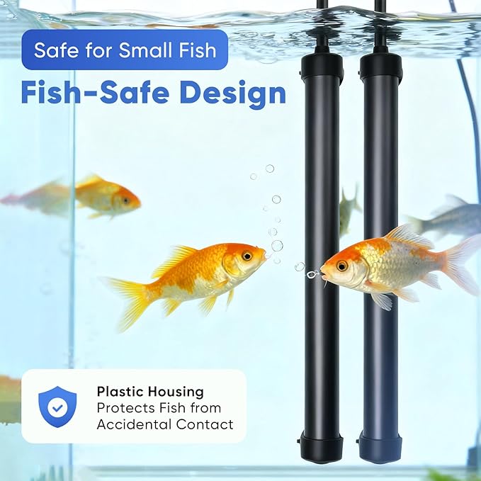 Aquarium Heater 300W for 40–75 Gallon Tanks, Submersible Fish Tank Heater with External Digital Temperature Controller, Fast Heating, Overheat & Dry-Run Protection