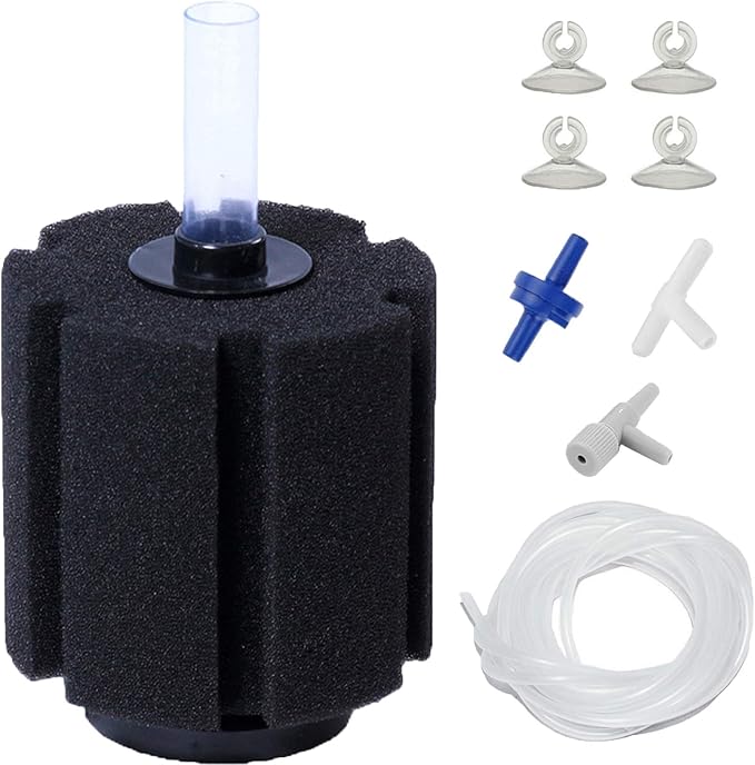 AQUANEAT Aquarium Air Pump, 100GPH, Adjustable Oxygen Aerator for 100 Gallon Fish Tank, Hydroponics Bubbler Bundle with Large Sponge Filter