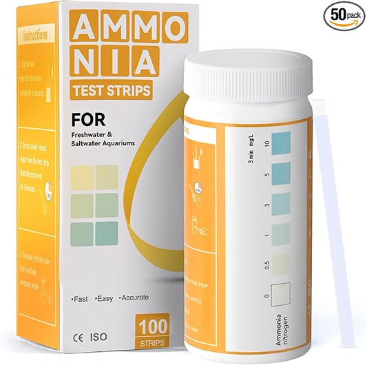 AAwipes Ammonia Test Strips for Fish Tank Aquarium Test Strips Aquarium Water Test Kit Freshwater Fish Tank (50)