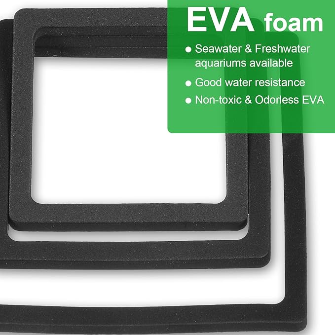 6PCS Aquarium Floating Plant Corral, Black EVA Fish Feeding Ring Set, Fish Tank Accessories for Mini Betta Tank, Floating Plants Holder|Feeder|Corral(3 Round + 3 Square)