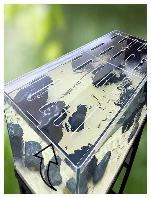 Clear Acrylic Aquarium Top Cover, Custom Terrarium Jumping Proof Hood - Avoid Cat Catching Fish, with Fresh Air Hole, Cut at Will(50x30CM/19.7x11.8in)
