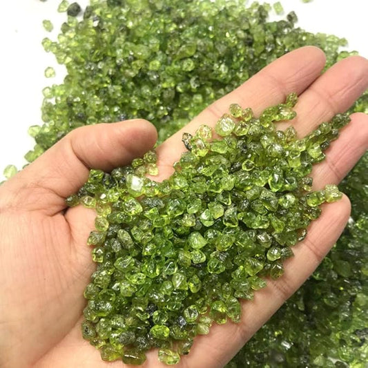 Friend's Gift 100G 2-4Mm Natural Stone Perido Quartz Olivine Green Crystal Mineral Specimen Rock Chip Gravel Rough Raw Gemstone Decoration-100G 2-4Mm_China