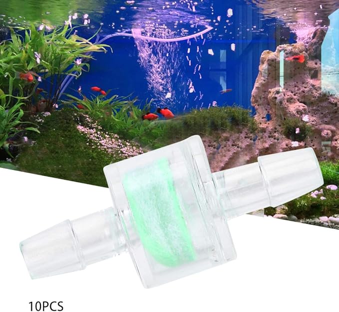 10PCS Aquarium Filter Tube, ABS Silicone Tube Filter, Plastic Fish Tank Check Valve for Fish Tanks and Aquarium(8MM)