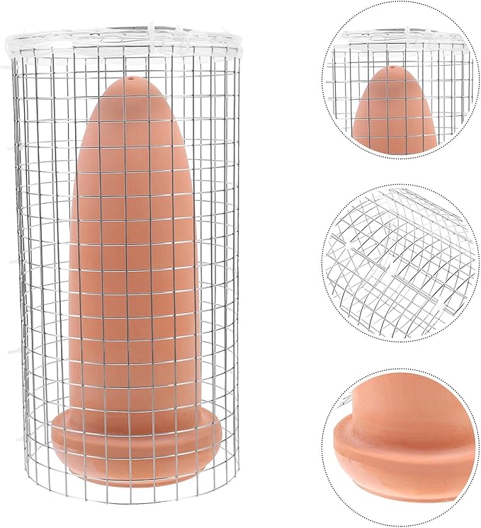 ULTECHNOVO Fish Spawning Cone Breeding Bucket with Isolation Net for Angelfish and Shrimp Aquarium Tank 9.05X3.93X3.93In Ceramic Spawning Barrel Easy to Clean Fish Hatchery