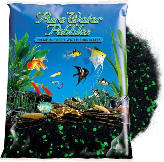 Pure Water Pebbles Emerald Glo Aquarium Gravel - 5 lbs - Non-Toxic, Colorfast, Vibrant Substrate for Aquariums, Terrariums, Ponds & Crafts