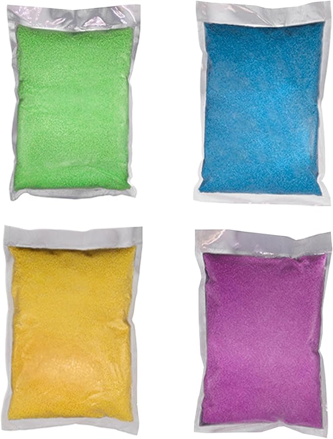 Glow in the Dark Sand 4 Bags 10g/Bag Reusable Luminous Sand Aquarium Sand DIY Glow in the Dark Rocks Wishing Bottle Decorative Gravel for Home Garden Decoration, Randomly Colored, Fish Tank Decor