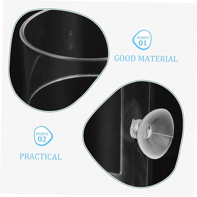 Happyyami Acrylic Fish Feeder Dish Strong Suction Cup Automatic Aquarium Feeding for Fish Shrimp and Snails Durable and User-Friendly Design