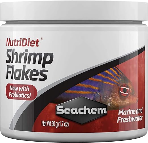 Seachem NutriDiet Shrimp Flakes - 15g/.5oz with probiotics