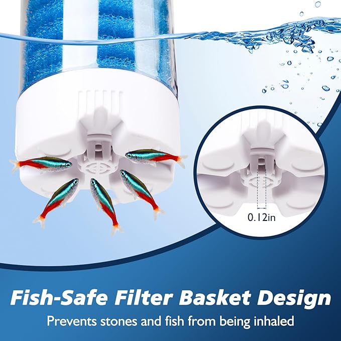 fishkeeper 20-100 Gal Multifunction Power Aquarium Filter, Up to 320GPH Adjustable Bubble & Silent Dual Mode Internal Fish Tank Filter for Filtration, Oxygenation, Circulation, Wavemaker