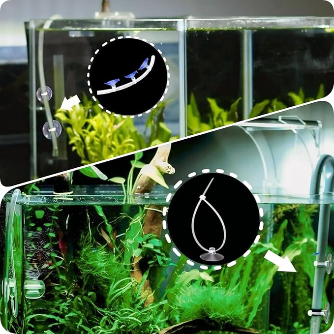 30 Pcs Suction Cups with 50 Pcs Adjustable Zip Ties 25mm & 35mm Aquarium Suction Cups Rubber Sucker Pad for Home Garden Fish Tank Tubing Binding Moss Shrimp Nest Decorations