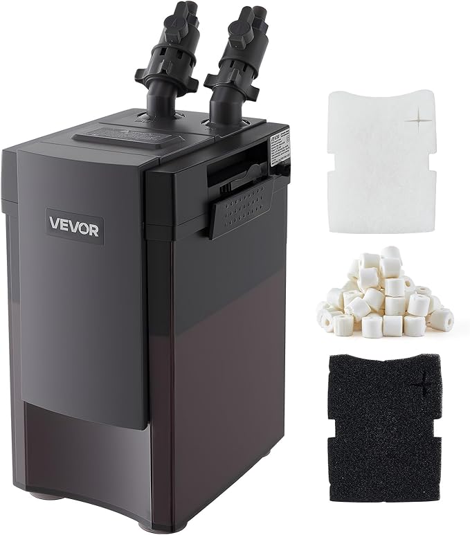 VEVOR 396GPH Canister Filter, 4-Stage External Aquarium Filter with Powerful Pump, Water Circulation Cleaning Machine with Media for Large Fish Tanks and Aquariums Up to 125 Gallons, for Freshwater