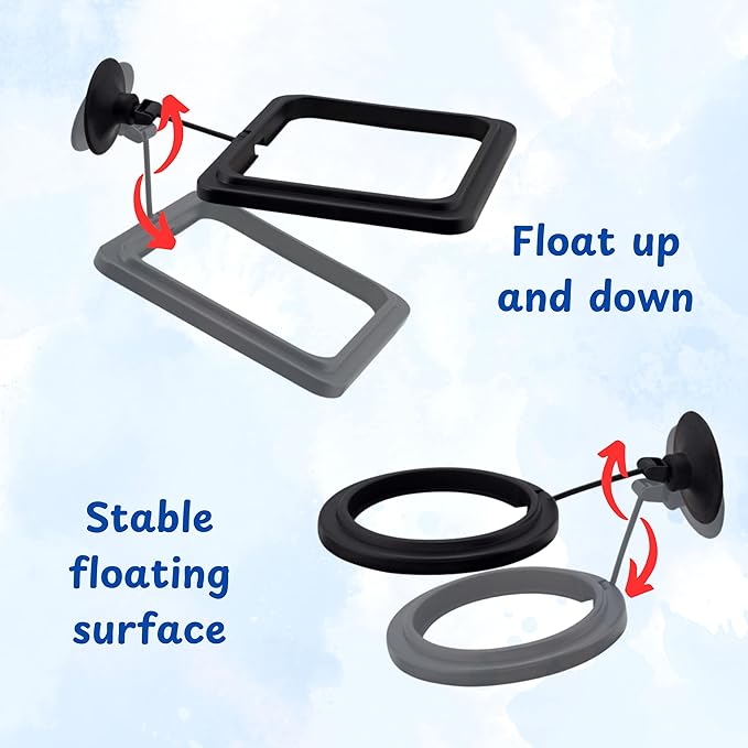 Turtle Feeding Ring for Fish Tank with Filter Balls Set, Floating Feeding Ring for Fish Tank and Nitrifying Balls, Aquatic Turtles Toys, Feeder for Betta Guppy Goldfish (Black)