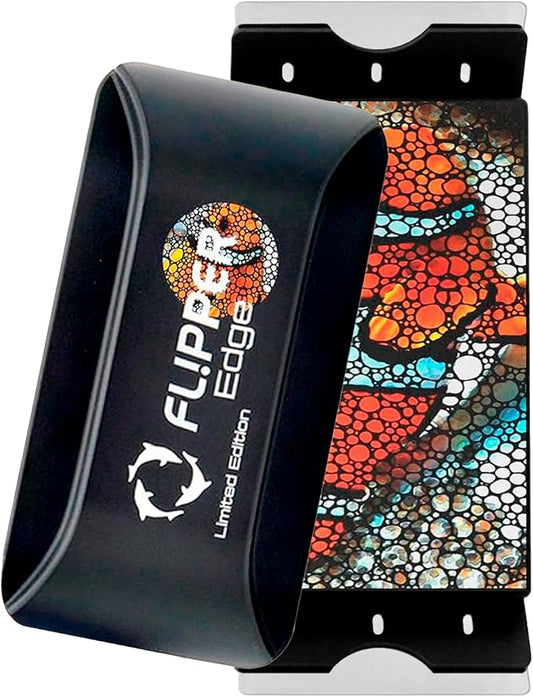 FLIPPER EDGE Standard Limited Edition Clownfish Magnetic 2-in-1 Aquarium Cleaner for Glass and Acrylic Tanks up to 1/2" (12mm) Thick – Dual Blade Design with Floating Algae Scraper and Cleaning Tool