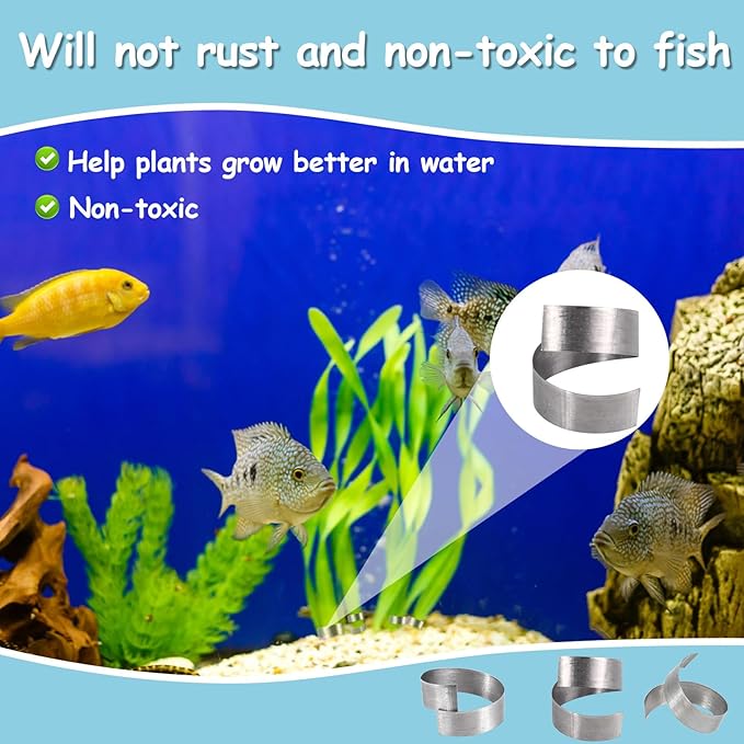 XIHIRCD 55pcs Aquarium Plant Weights, Bendable Aquatic Plant Anchors Cuttable Aquarium Plant Over Weight Anchors Metal Fish Tank Plant Weights for Aquarium Ponds Plants Prevent Floating