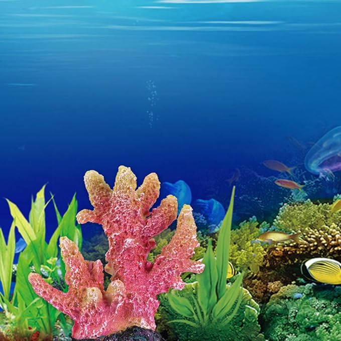 balacoo Creative Artificial Coral Reef Aquarium Decoration Realistic Resin Coral Ornament for Fresh Saltwater Fish Tank Landscape XL