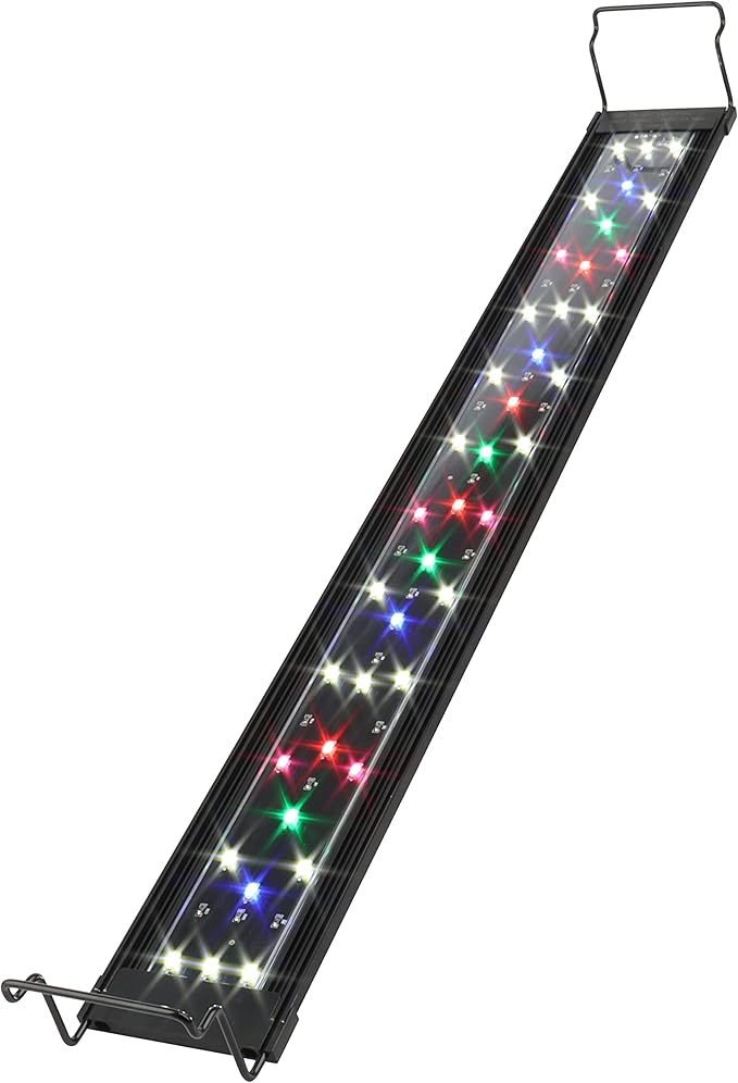 WaterRebirth Ultra-Slim Full Spectrum LED Aquarium Light Adjustable Brackets,800LM 20W for 24Inch to 30Inch Fish Tank Lighting Fresh Water