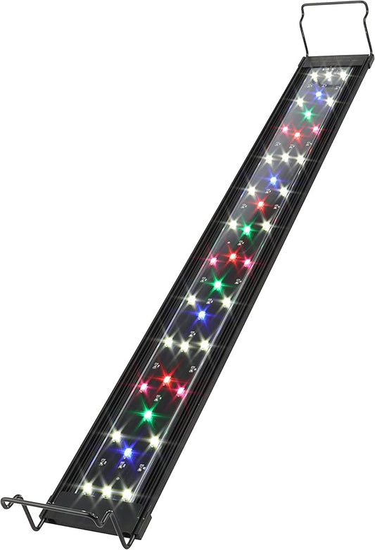 WaterRebirth Ultra-Slim Full Spectrum LED Aquarium Light Adjustable Brackets,800LM 20W for 24Inch to 30Inch Fish Tank Lighting Fresh Water