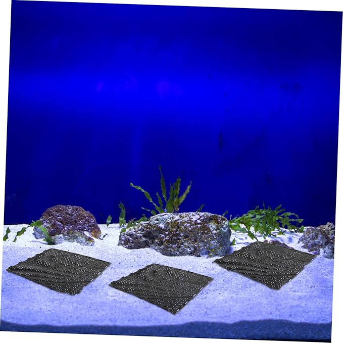 FOMIYES 20pc Fish Tank Bottom Plate PVC Stacking Grid Black Easy Installation High Water Permeability