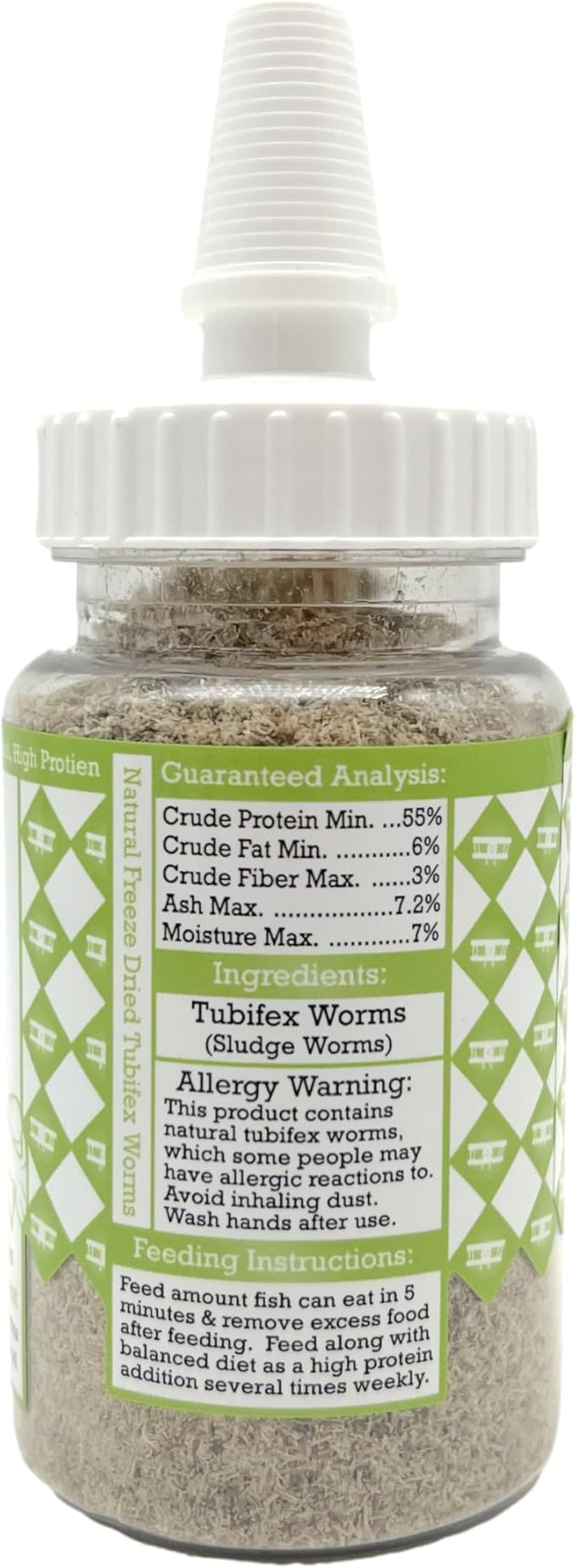 Aquatic Provisions Tubi-Fine Freeze Dried Loose Tubifex Worms 0.5 oz, Floating Fish Food for Freshwater and Marine Aquarium Fish