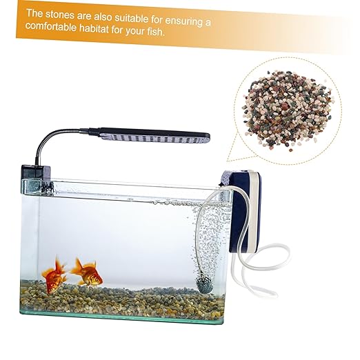 Abaodam Realistic Stream Stones Natural Aquarium Gravel Fish Tank Bottom Decor Sand Black Sand