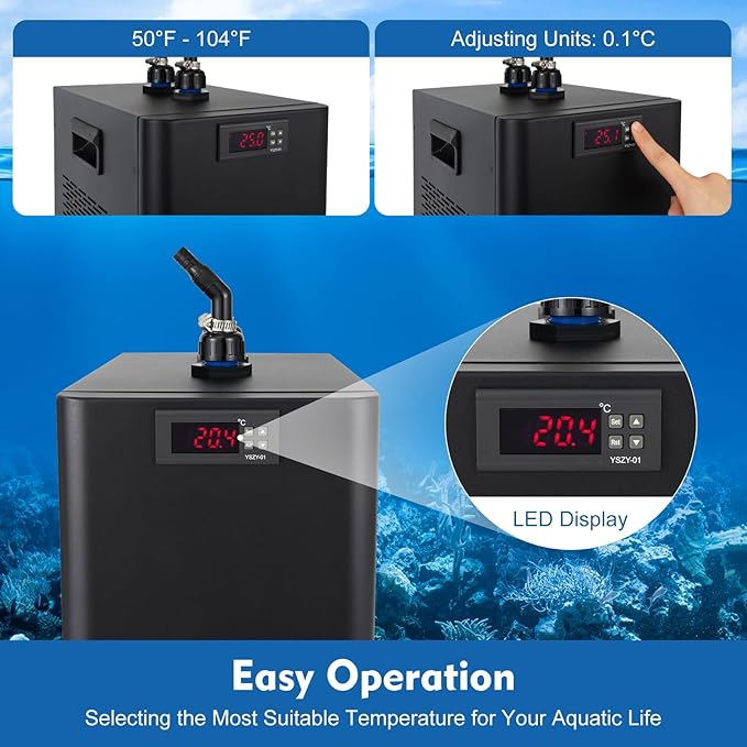 Aquarium Chiller Fish Tank Water Cooler Fit Hydroponics System Refrigeration Compressor Cold Plunge Nuvio Tub With Ice Bath Hydroponic Chillers Special Quiet Design For Weeds Jellyfish Coral Crystal