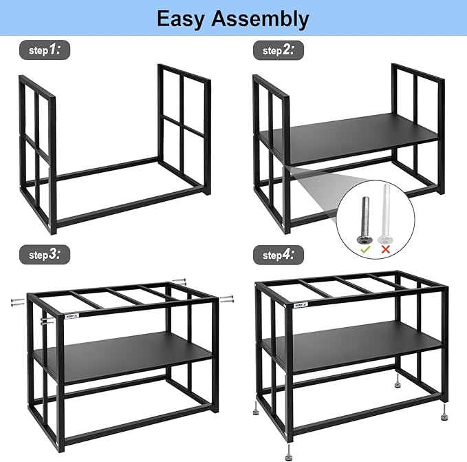 Fish Tank Stand Heavy Duty Metal Aquarium Stand 40 Gallon Tank Stand 660LBS 36.5" L x 18.5“W x29.5”H, Double Layer for Home and Office More Storage Space, Black