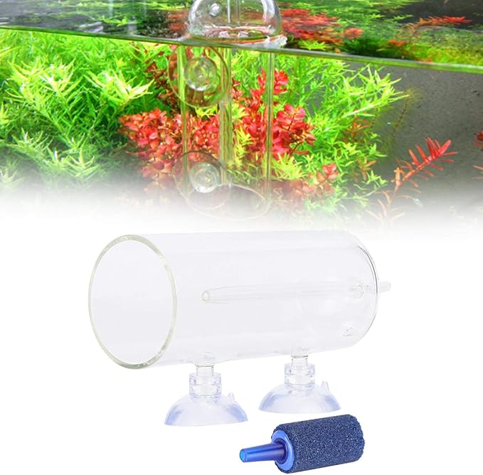 Aquarium Oxygen Aeration,Glass CO2 Diffuser Air Purge,Aquarium Equipment Fish Tank Accessory,Aquarium Air Bubbler Glass Cup, for Fish Tank Air Fish(Dissolved oxygen device (including bubble stone))