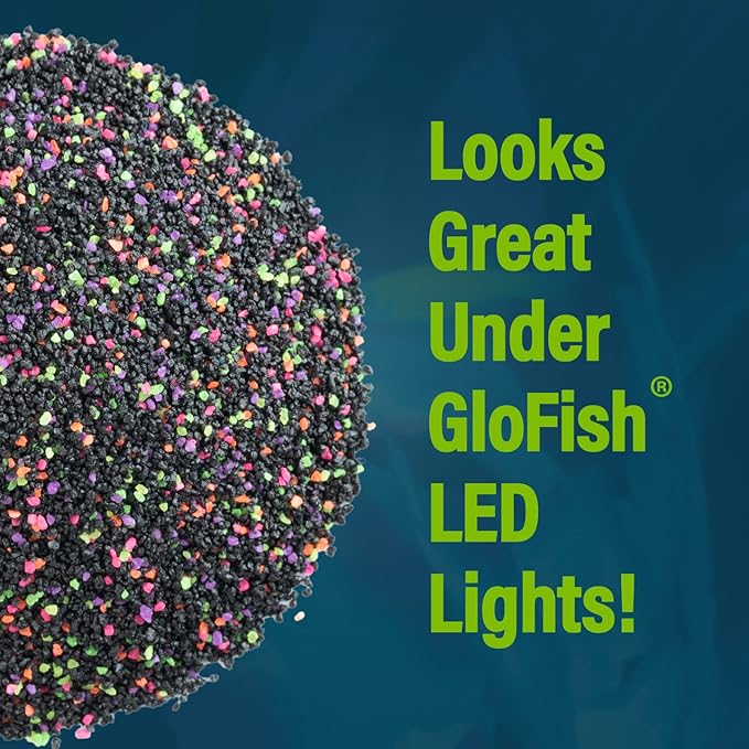 GloFish Aquarium Sand 5 Pounds, Black with Highlights, Complements Tanks and Décor, (AQ-78485) (Pack of 6)