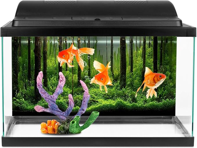 ciciglow Fish Poster, Aquarium Background Sticker PVC Adhesive Underwater Forest for Aquarium(76 * 46cm)