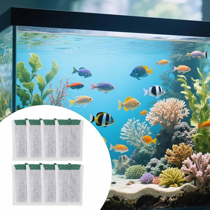 Tinoaly 8pcs Medium Replacement Filter Cartridges Compatible with Tetra Whisper Bio-Bag, Fish Tank Parts Accessories for 10i IQ10 PF10 ReptoFilter, 5-10 Gallon Aquarium