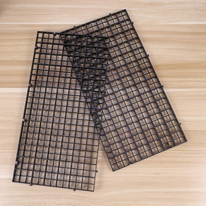 balacoo 8pcs Grid Divider Tray Aquarium Fish Tank Bottom Bottom Black Tray Aquarium Crate