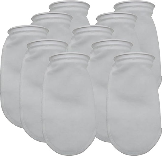 ALEGI 10Pack Aquarium Filter Socks 4 inch by 10 Inch Long, 200 Micron - 4 Inch Ring Aquarium Felt Filter Bags