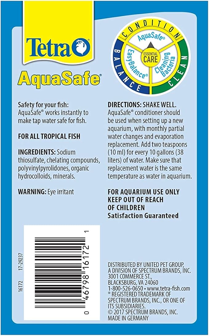 Tetra 16172 AquaSafe Fish Tank Water Conditioner, 8.45 fl oz (Pack of 2)
