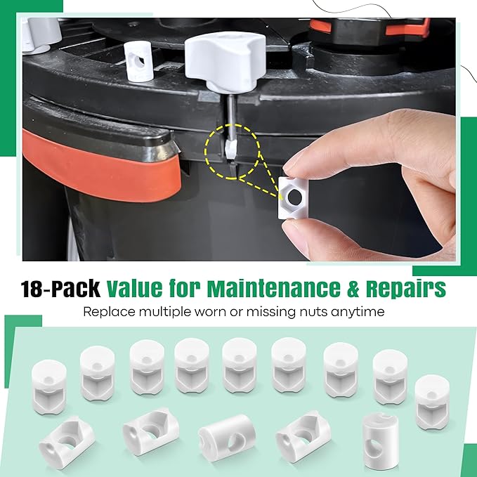 18 Pack Lid Fastener Barrel Nut Compatible with Fluval FX6 FX5 FX4 FX2 Canister Filter, Aquarium Filter Lid Fastener Replacement Part, Lock Nut Clamp Accessories (Barrels Only)(White)