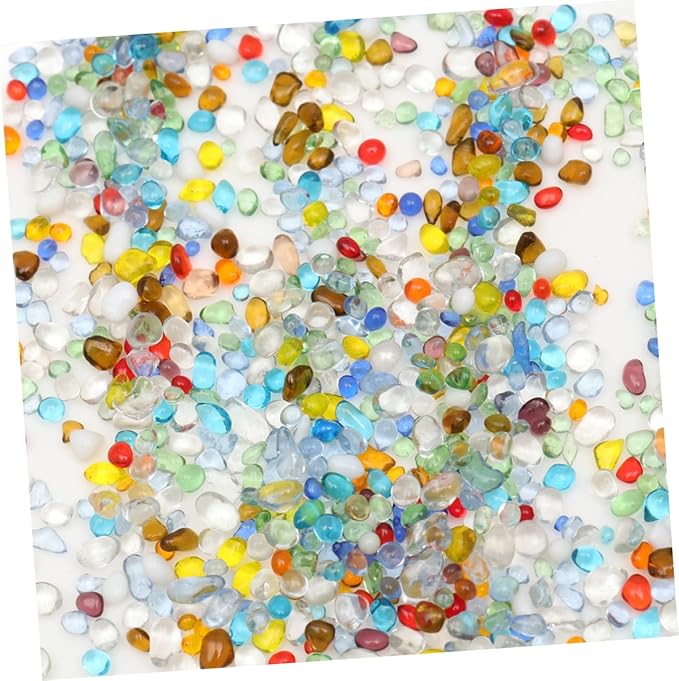 1pack Colorful Glass Sand Decorative Stones for Fish Tank Aquarium Landscape Layout Gravel Safe for Fresh and for Aquatic Decor and Styling