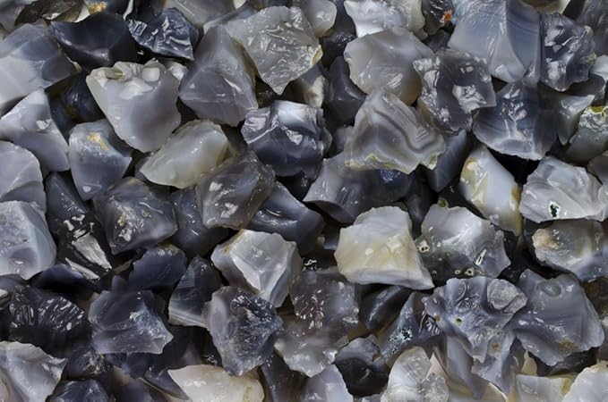 Fantasia Materials: 18 lbs Grey Agate Rough Stones from India