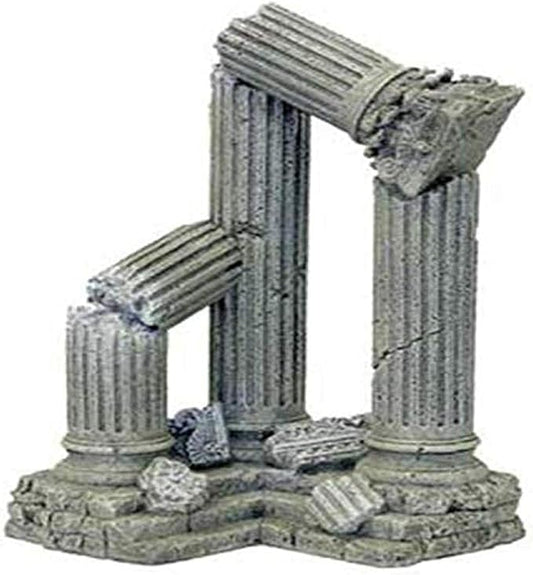 Blue Ribbon Pet Products Resin Aquarium Ornament - Three Column Ruins Corner Section, 9 L x 6.5 D x 11 H Inch (006311)