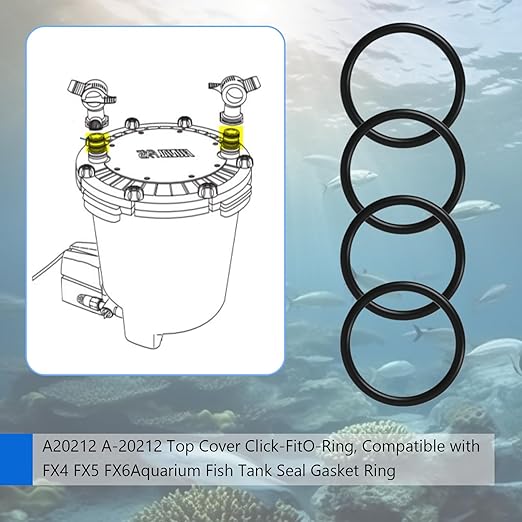 A20212 / A-20212 Replacement O-Ring for Top Cap Snap-On Aquarium Filters, Compatible with Fluval FX4 FX5 FX6 Aquarium Filters (4 PCS)