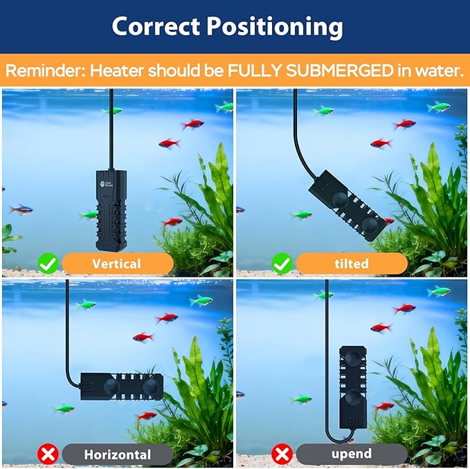 AquaMiracle Submersible Aquarium Heater with LED Digital Temp Display, Fish Tank Heater with Dry-Run & Over-Temp Protection, for Freshwater Saltwater Aquariums(100W/10-20Gal)
